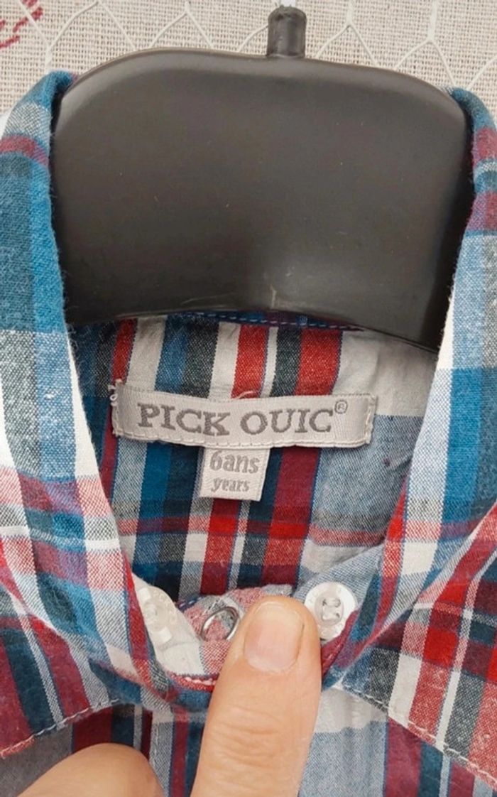 Chemise à carreaux Pick Ouic 6 ans Neuve - photo numéro 8