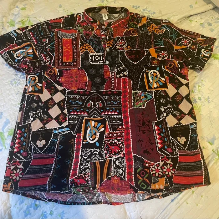 Chemise col rond à motif - photo numéro 2