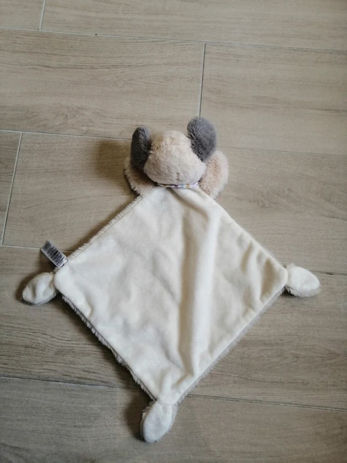 Doudou chien grelot Tex Baby crème jouet peluche lange fourrure bébé naissance - - photo numéro 2