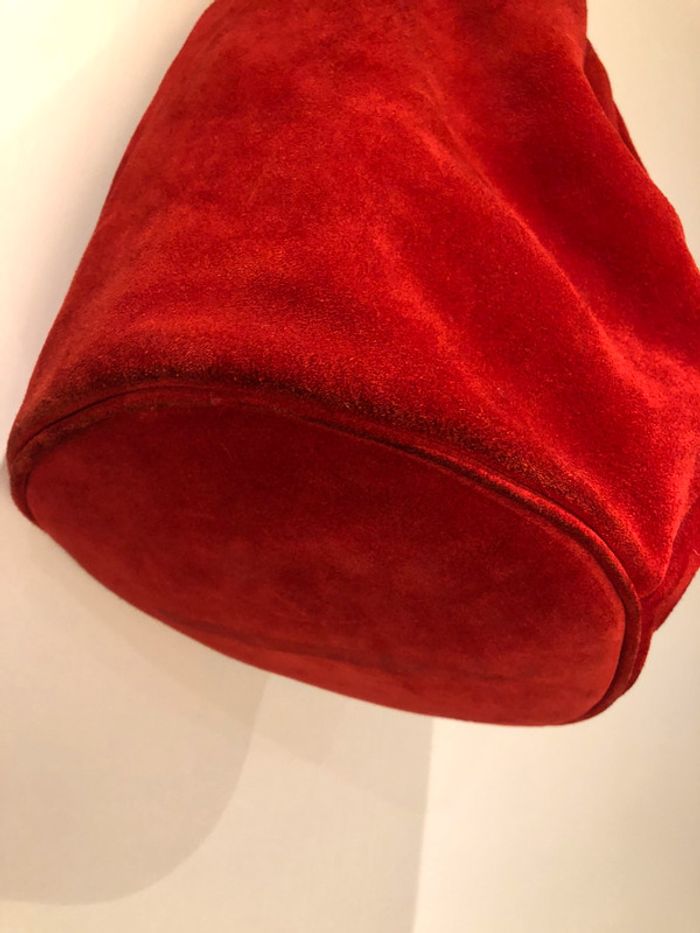 Sac rouge baluchon cuir - photo numéro 7
