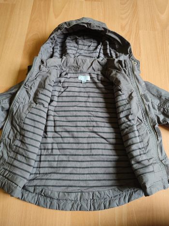 Veste coupe-vent doublée grise à capuche amovible Kimbaloo 9M