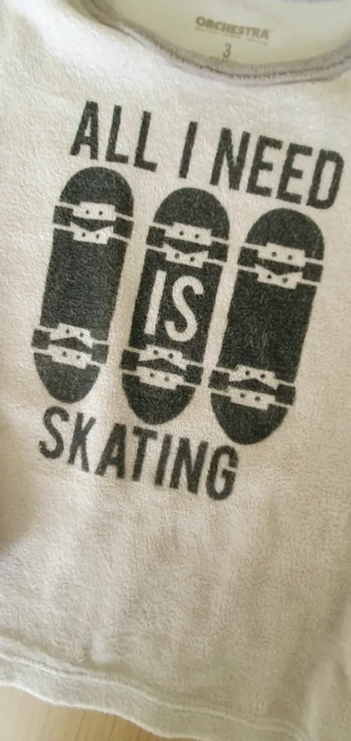 Pyjama en velours gris Orchestra 3 ans - photo numéro 4