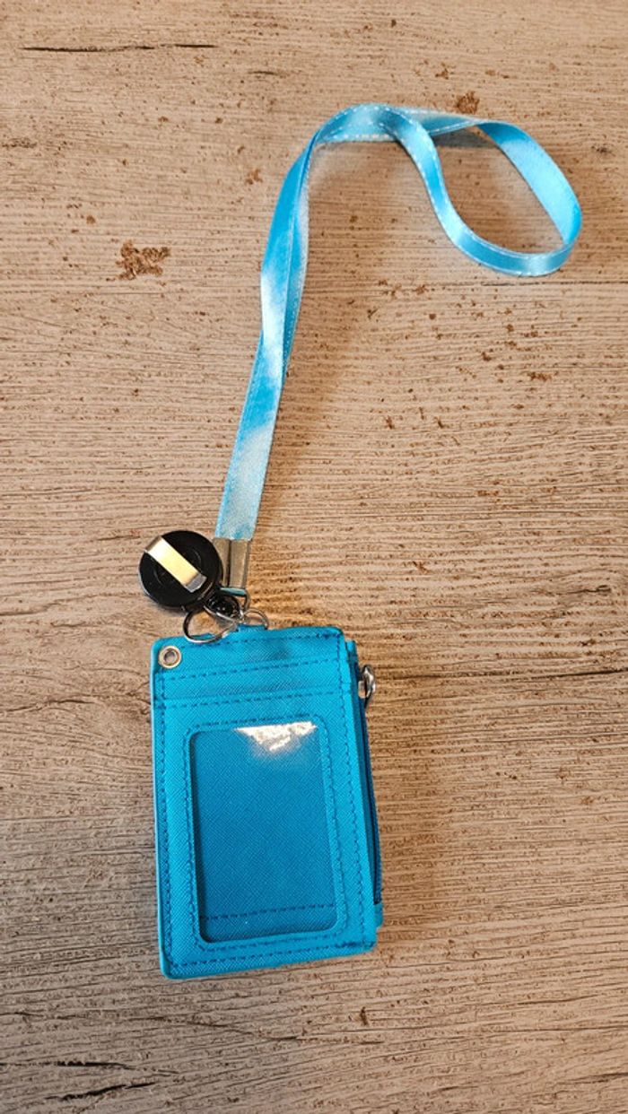 Porte monnaie, porte carte Stitch, bleu, neuf - photo numéro 4