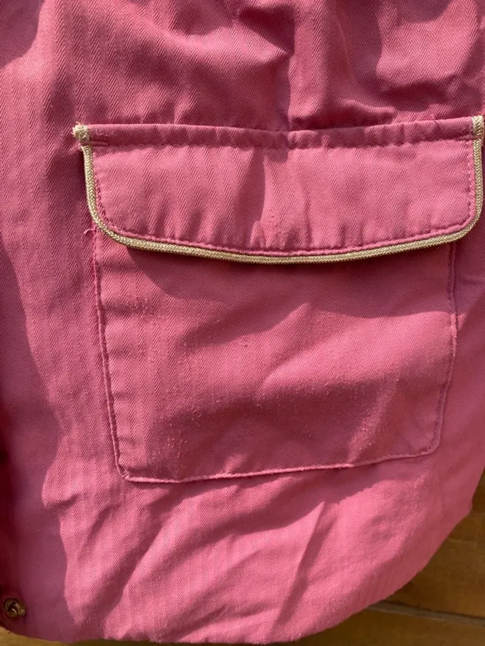 Manteau blouson parka rose fille sergent major 9 ans fleurs - photo numéro 2