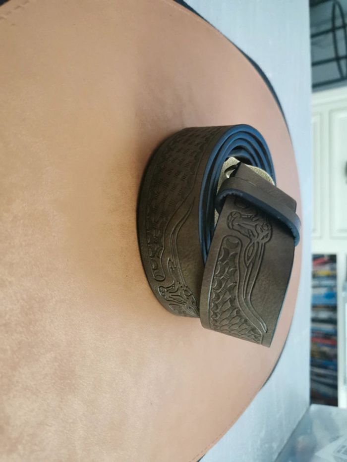 Ceinture de cowboy country taureau doré et argenté - photo numéro 3