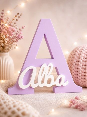 Lettre déco enfant XL - Alba - Décoration chambre bébé 
 