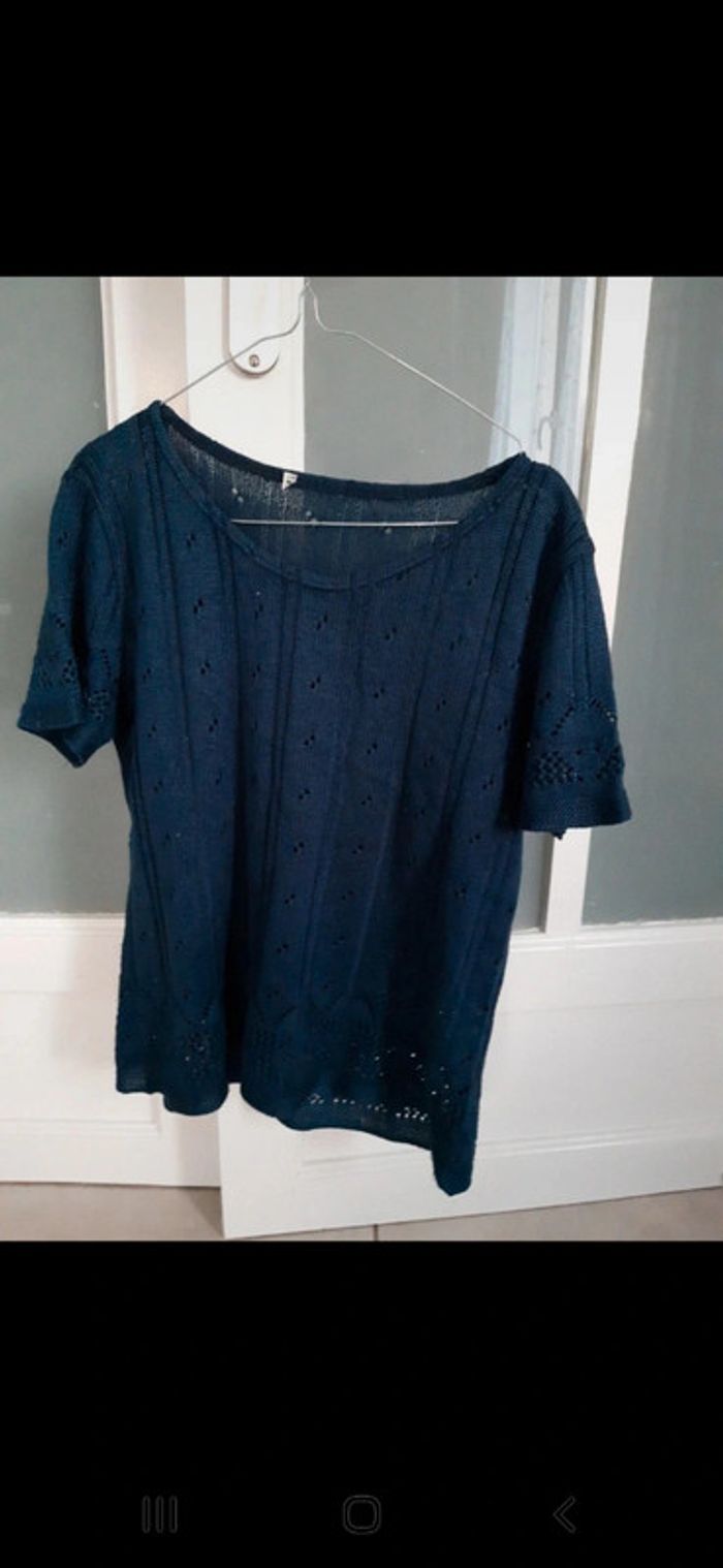 Pull ajouré marine 40🔴 - photo numéro 2