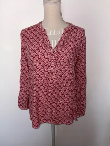 Blouse chemise femme rouge taille L it Hippie en très bon état