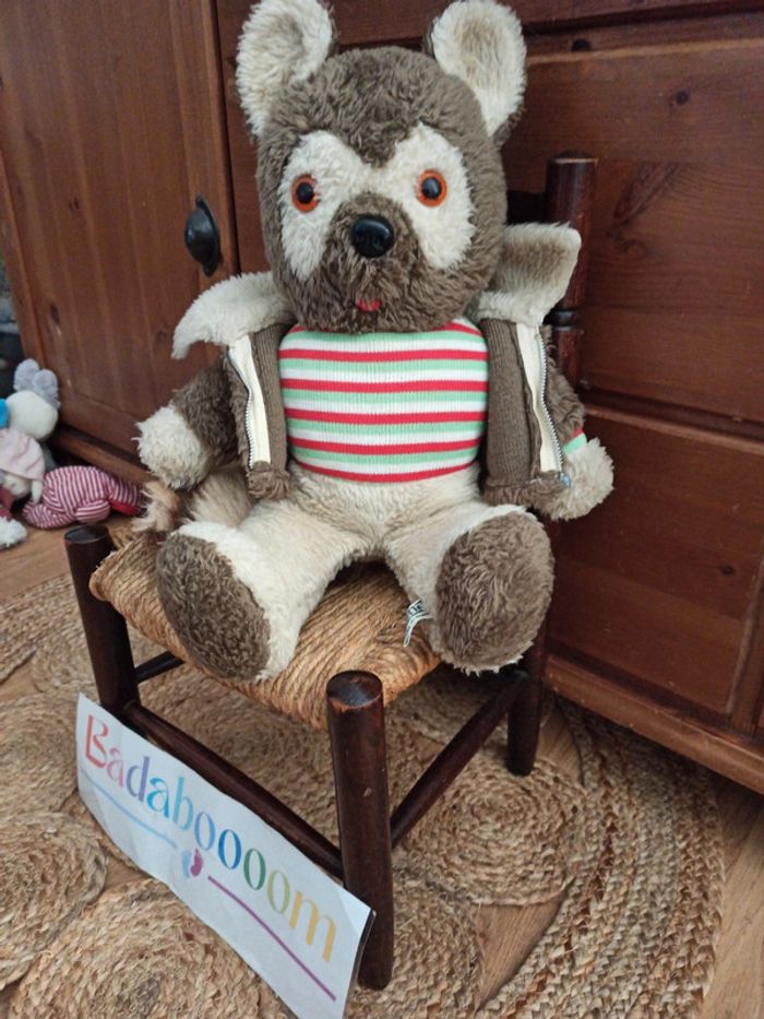 peluche raton laveur Ajena les animaux blouson 1981 - photo numéro 3