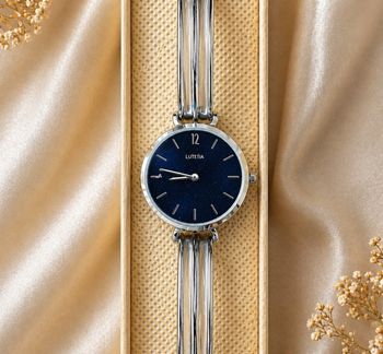 Montre femme Lutetia argentée cadran bleu