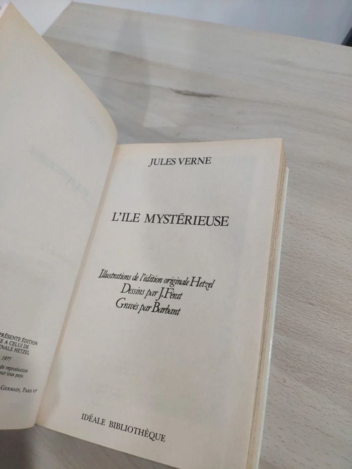 Livre grand format l'île mystérieuse Verne idéale bibliothèque gravures - photo numéro 7