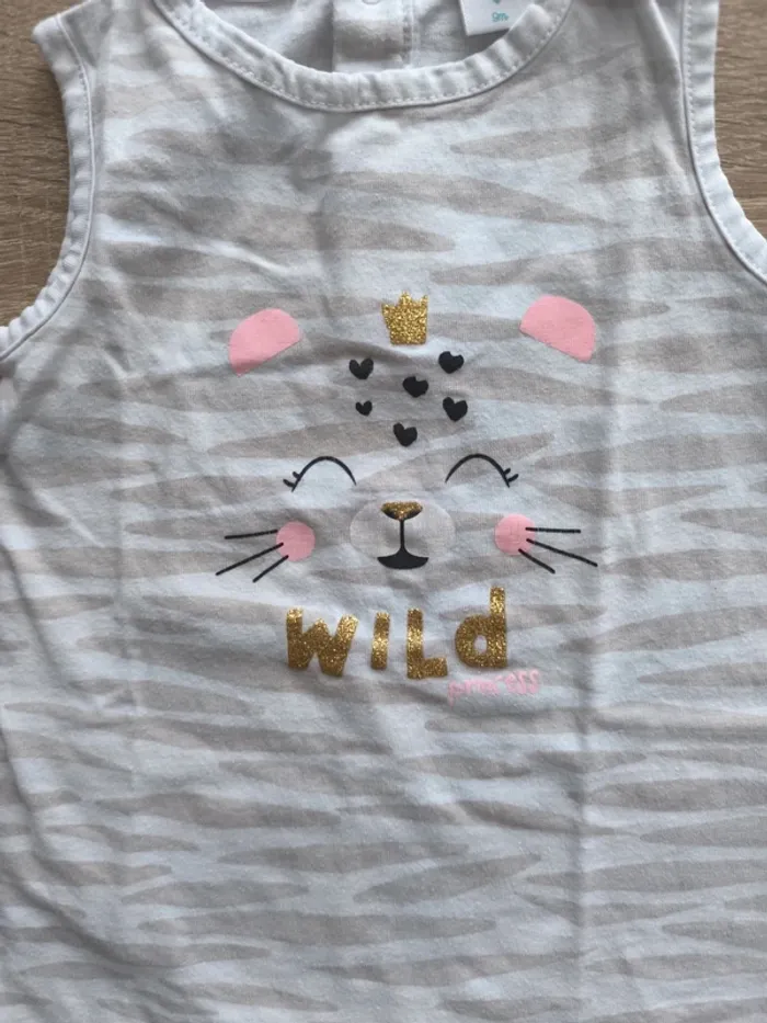 Barboteuse pyjama short 9 mois chat - photo numéro 2