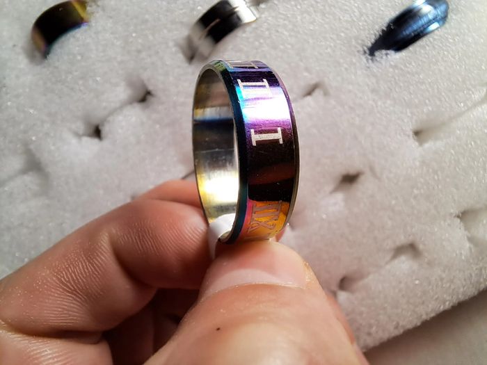 Bague acier inoxydable motifs - photo numéro 5