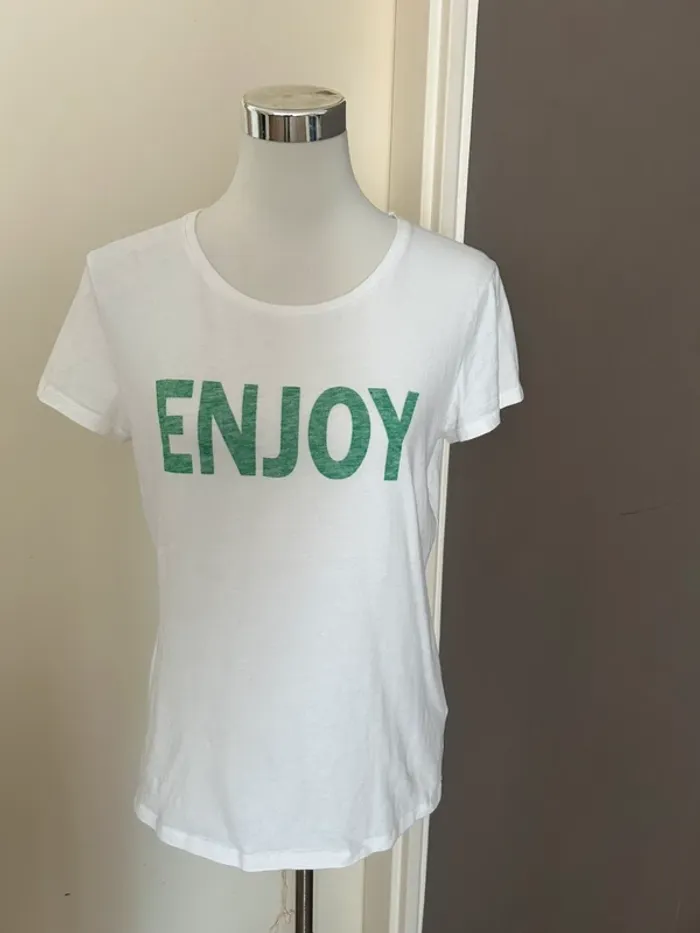 Majestic filatures T-shirt blanc enjoy taille 3/40