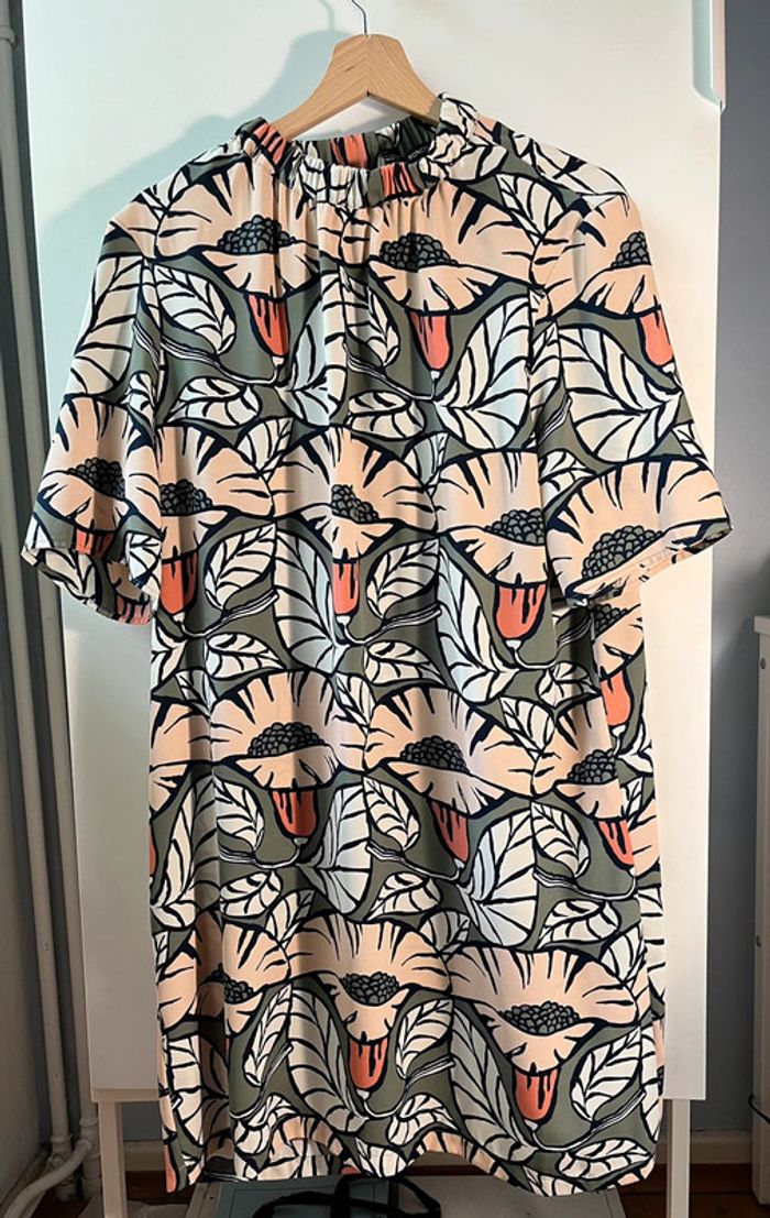 Robe imprimée courte vintage Monoprix – Taille 44 - photo numéro 2