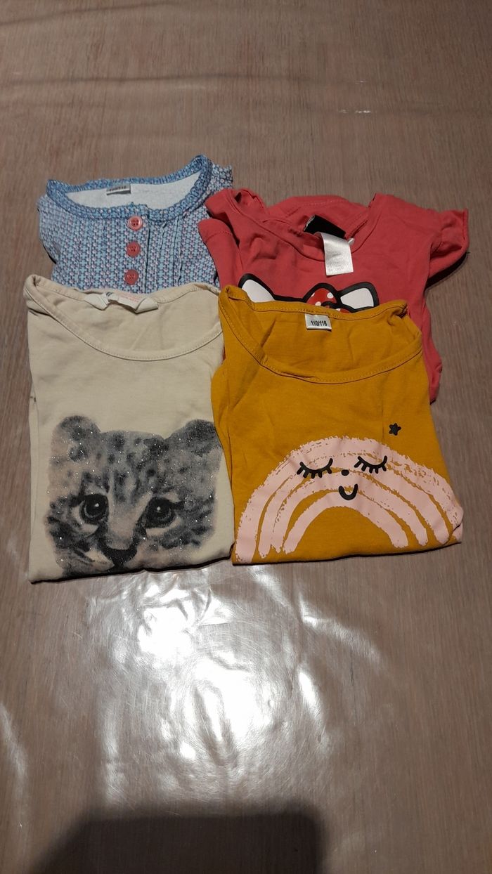 Lot de 4 t-shirts fille 110-116