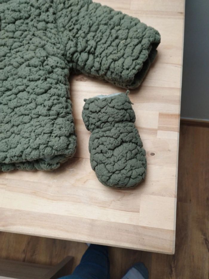 Veste polaire a boutons avec moufles bébé fille 1 mois - photo numéro 5