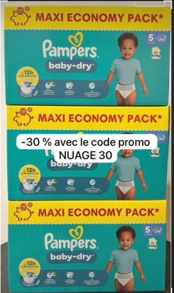 Trois cartons de couches Pampers taille 5 normal 