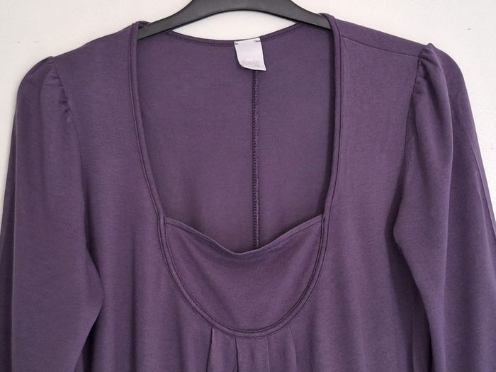 Tunique longue manches 3/4 couleur unie - photo numéro 2