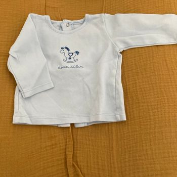 Teeshirt bleu manche longue