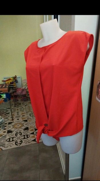 Top blouse rouge vif camaïeu 38