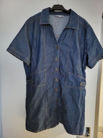 Blouse en jean manches courtes 48 Gemo