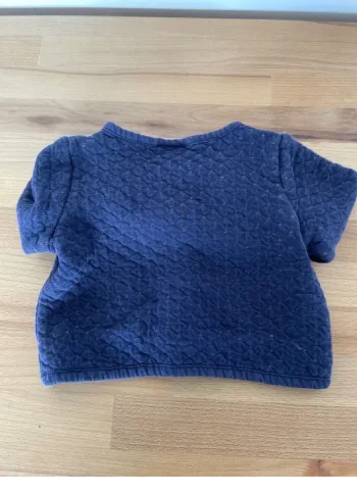 Gilet coton losanges bleu et doré - photo numéro 5