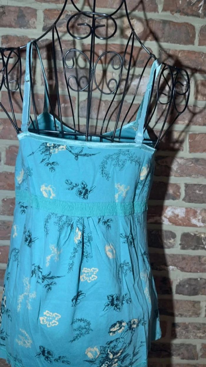 Top débardeur bleu à fleurs Taille S/M - photo numéro 11