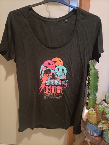 T-shirt noir et coloré motif smiley Groupe Rock Francais