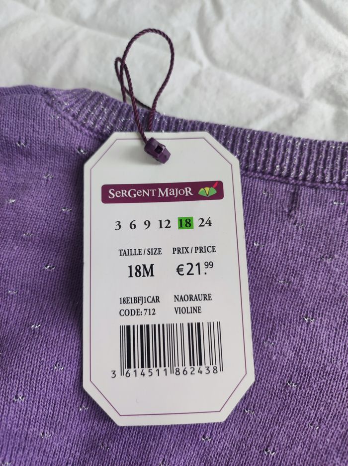 Boléro fille violet - Taille 18 mois - Sergent Major - Neuf - photo numéro 5