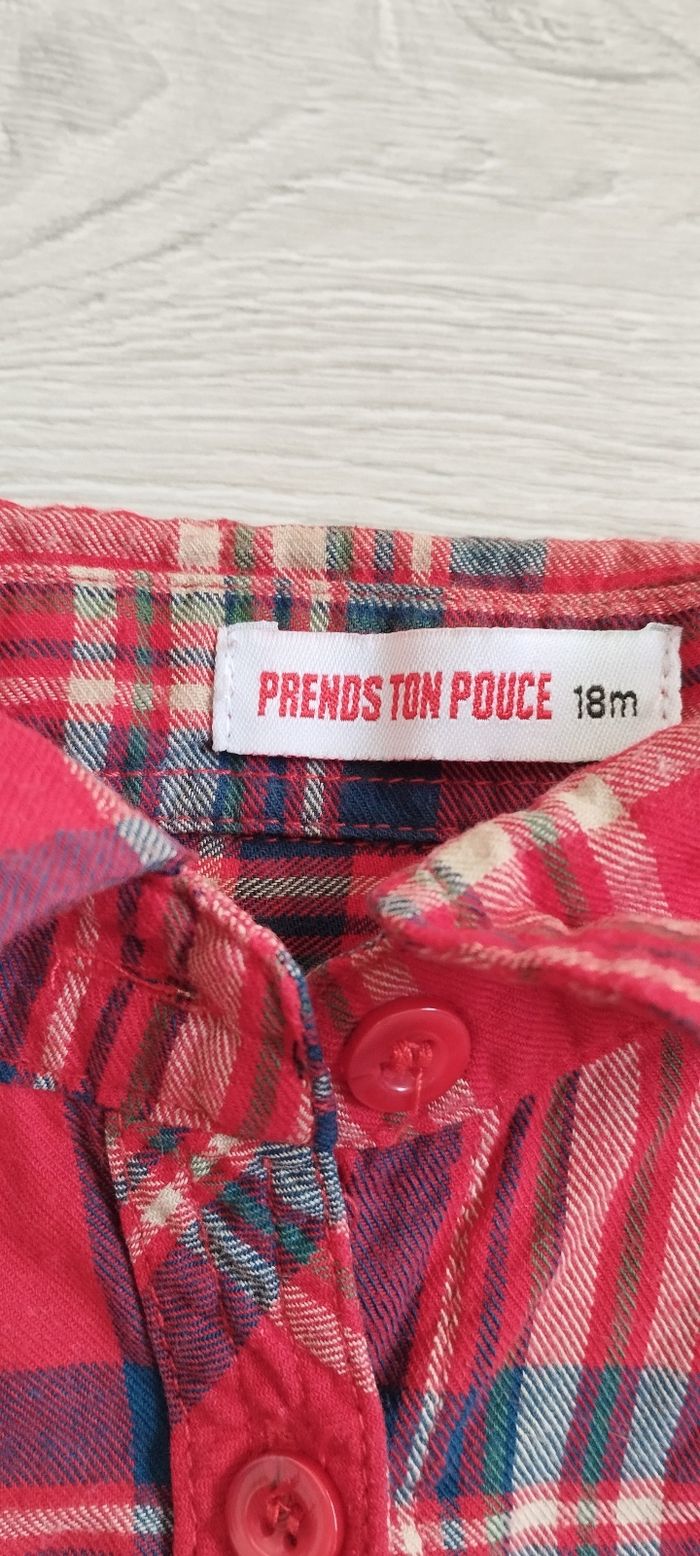 Chemise ML garçon 18 mois prends ton pouce - photo numéro 3