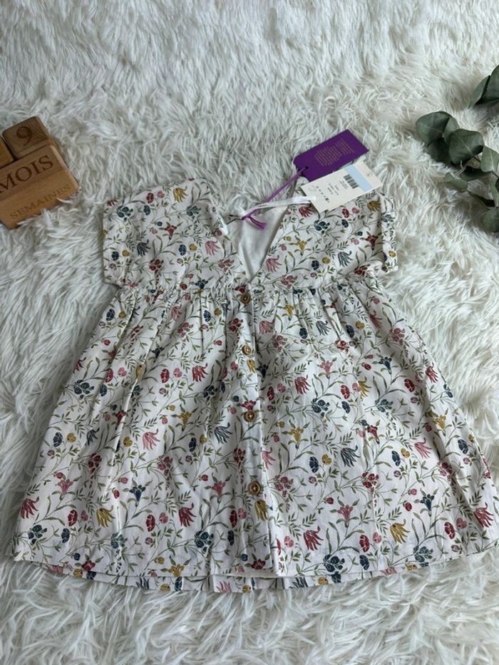 Robe Fabia craie liberty Natalys taille 9 mois - photo numéro 4