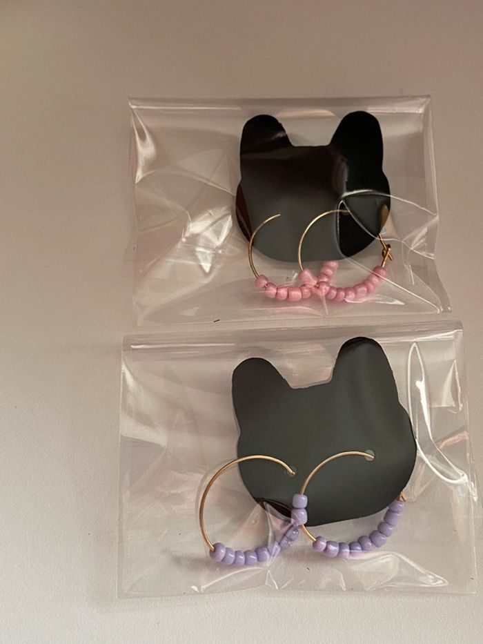 Lot de 2 paires de boucles d’oreille avec petites perles