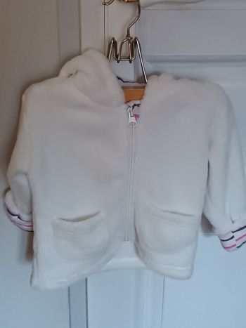 Manteau polaire blanc  9/12 mois