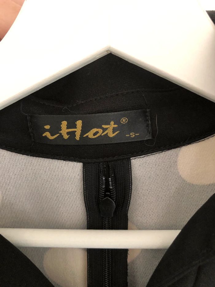 Robe sans manches noire à pois style vintage iHot taille 34 36 comme neuve - photo numéro 14