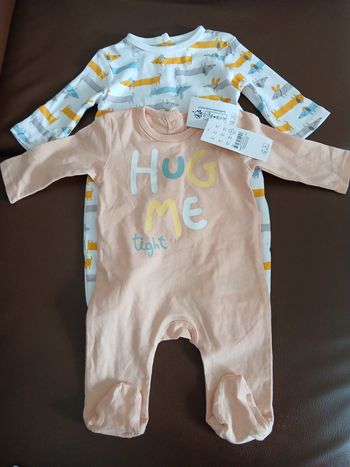 lot de deux pyjamas garcon en coton 0 mois 