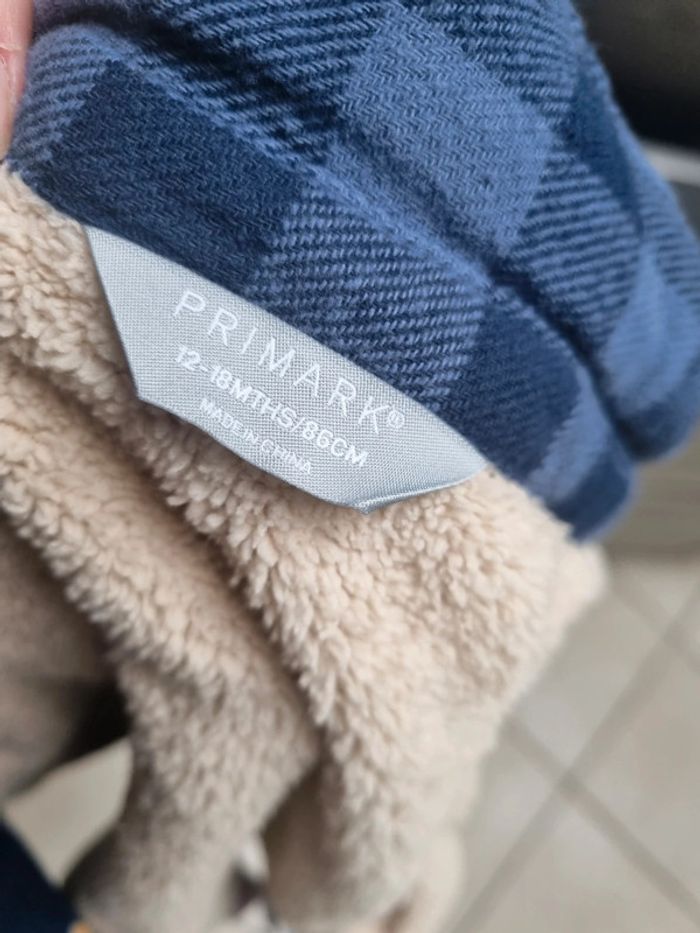 Manteau bien chaud à carreaux bleus - photo numéro 2