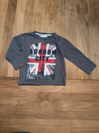 T-shirt Gémo 24mois gris manches longues