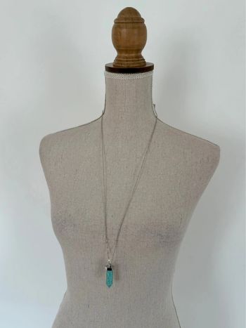 Collier sautoir gris boucle d’oreilles Ketting Halskette Necklace Collar Colar Collana bijoux femme