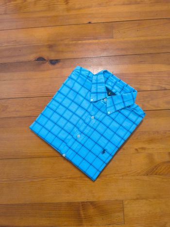 Chemise à carreaux - Ralph Lauren - Classic fit  - Logo brodé marine - Bleu, blanc - Taille M