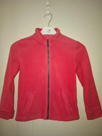 Gilet polaire zippé rose 8 ans