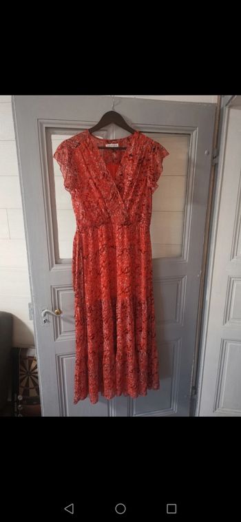 Robe midi rouge fluide magnifique