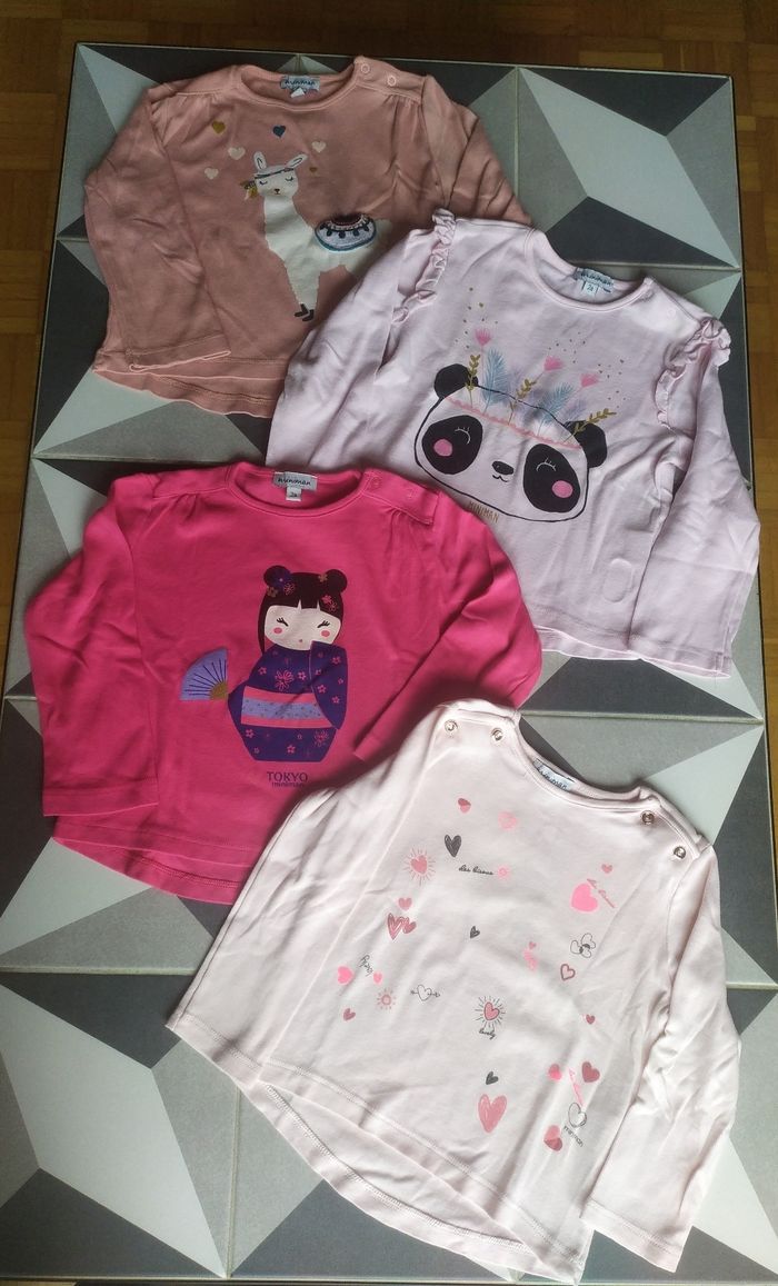 Lot de 4 tee shirts ML Miniman 2 ans