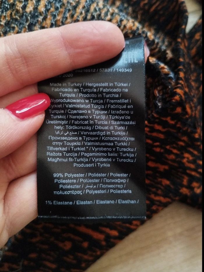 Blouse cache cœur orange et noire XS Only - photo numéro 5