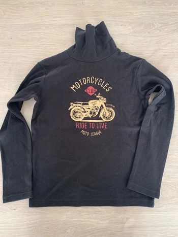 t-shirt manches longues col roulé moto