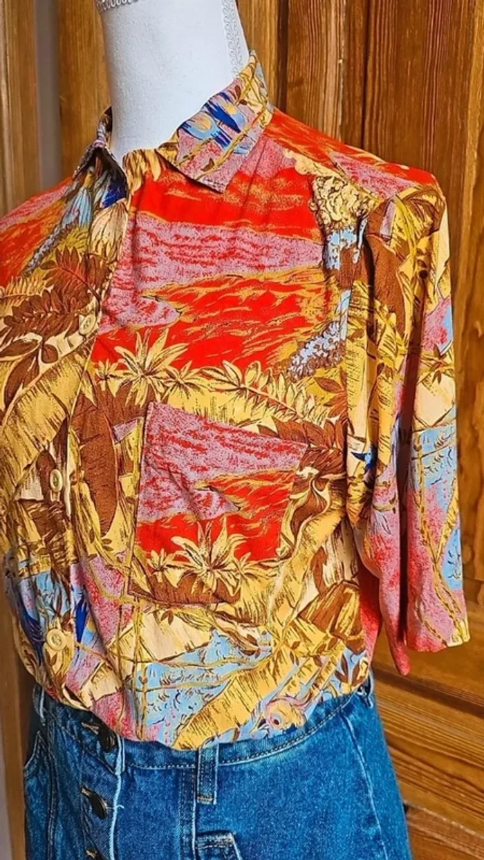 Chemise vintage Made in France colorée - photo numéro 3