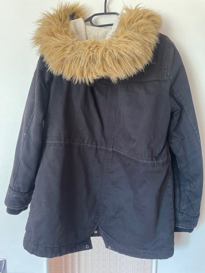 Veste parka noire à capuche fourrée – Taille M - photo numéro 2