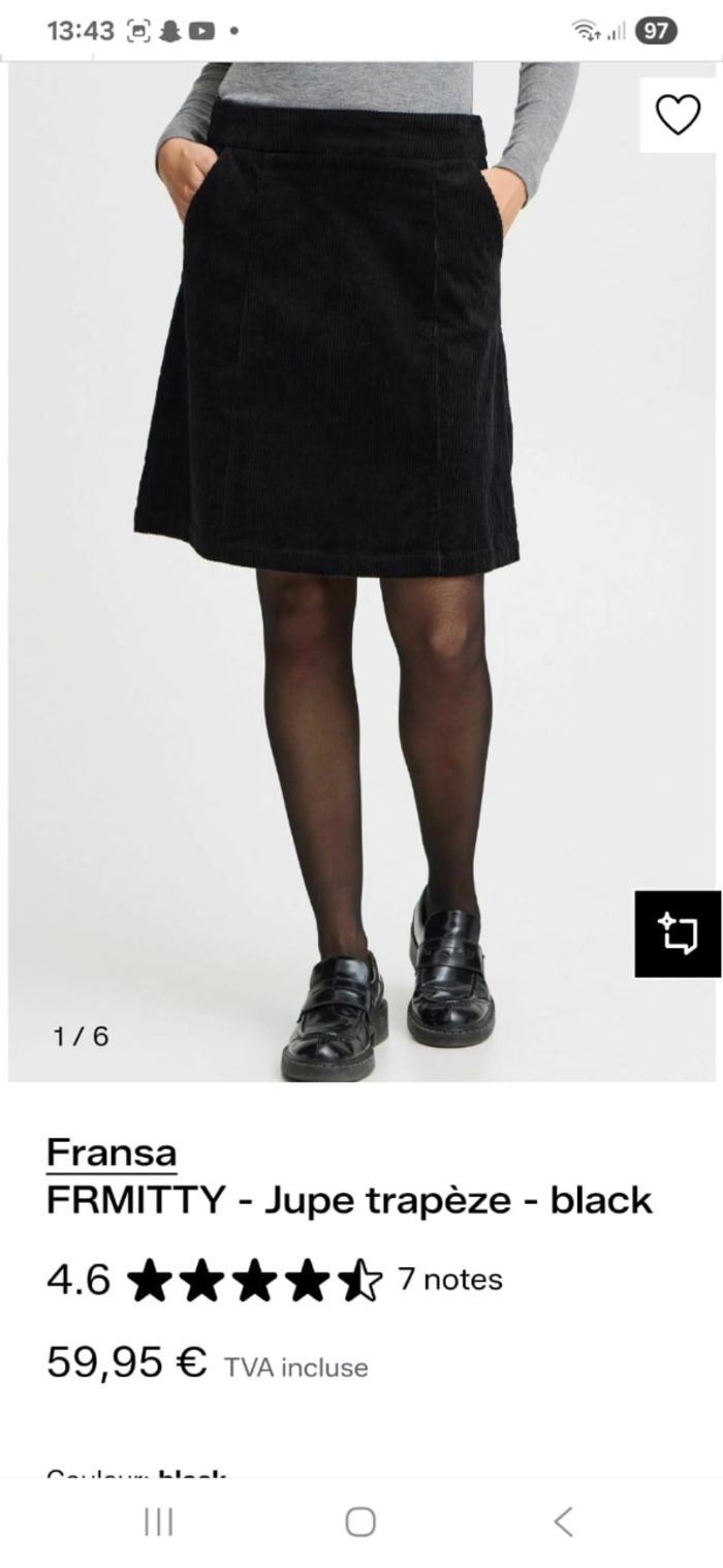 Jupe neuve taille 38 mais vaut un 40