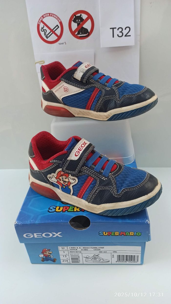 T32 basket geox respira Geox J Inek Boy B Sneakers  J259CB  navy royal - photo numéro 2