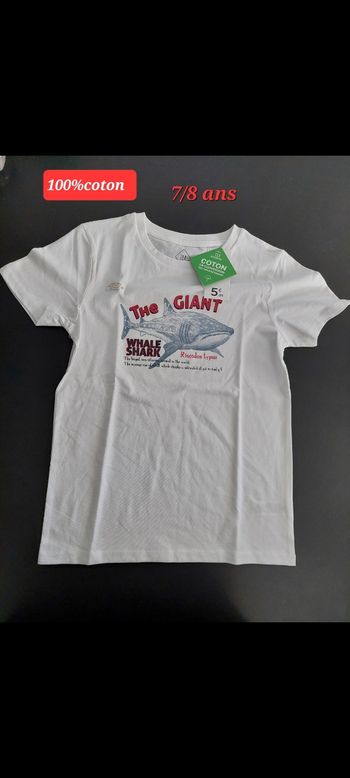 Lot de 2 T-shirts blanc garçon 8ans